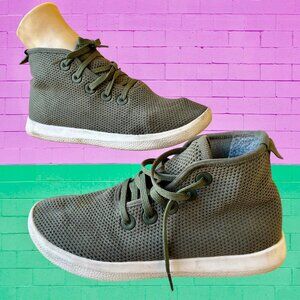 Allbirds Tree Toppers High Top Sneakers Olive Green Knit Womens Size 9 TT W9